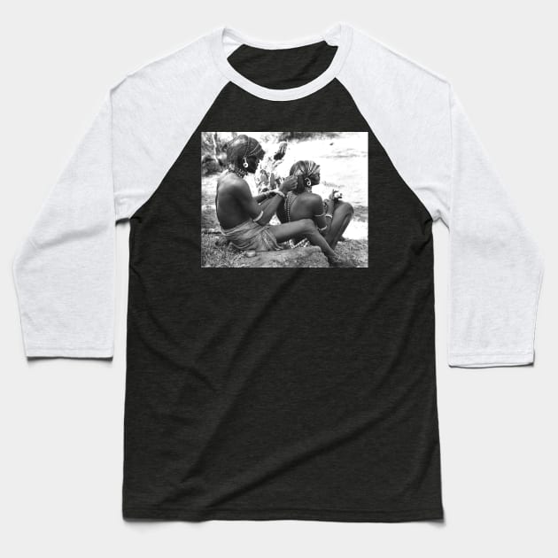 Maasai Warriors Doing Hair Baseball T-Shirt by In Memory of Jerry Frank